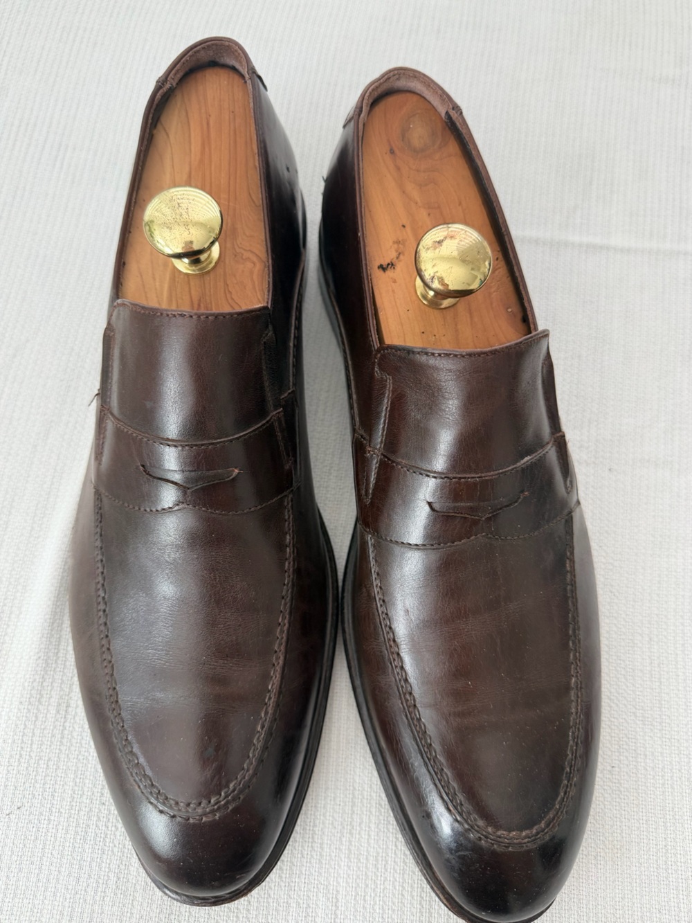 Taryn Rose Dark Brown Leather Penny Loafers for Men